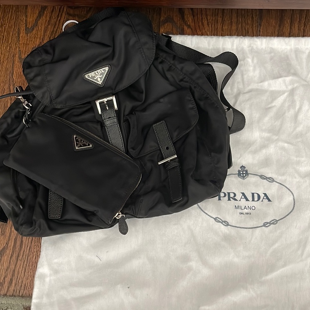 Black Prada Re-Nylon Medium Backpack